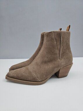 Rag & Bone Dart Pointed Toe Ankle Boot Womens EU 39.5 Brown Suede Block Heel NEW